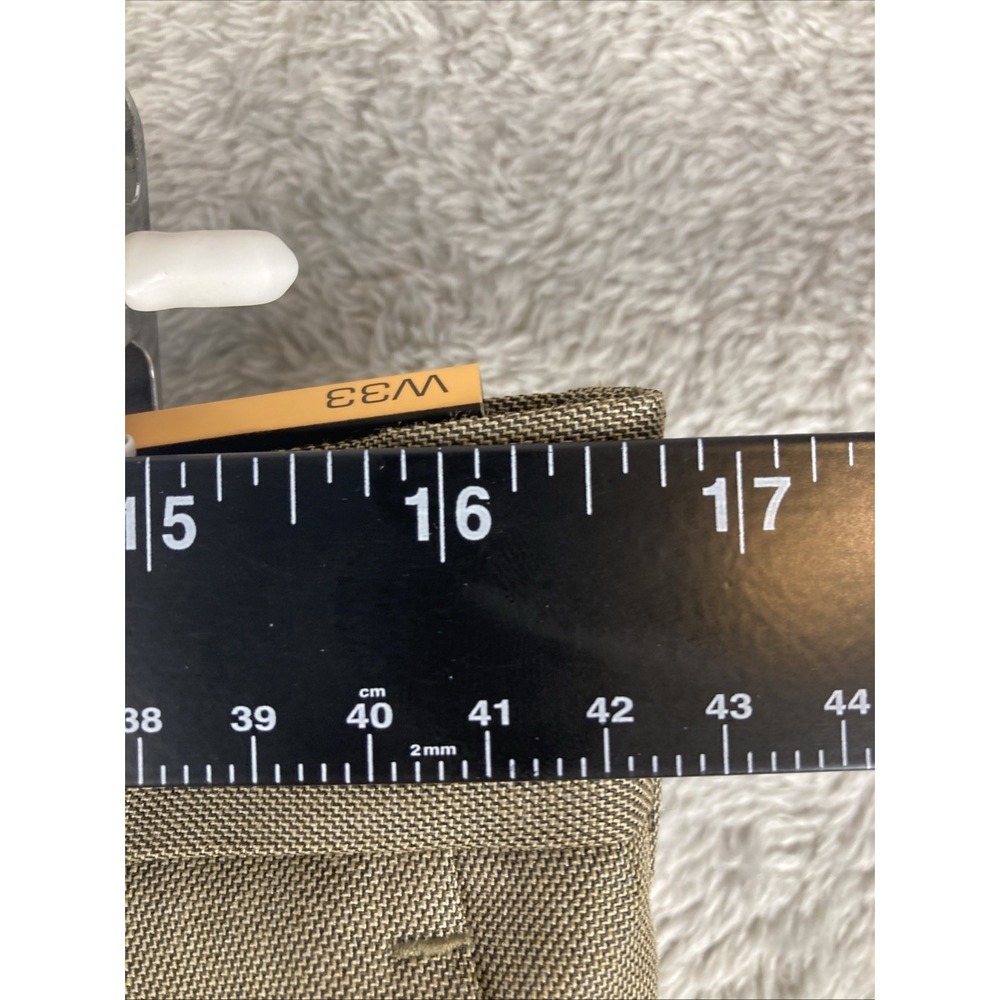 AXIST No Iron Dress Pants Mens 33x32 Brown Pleated Straight Leg Wrinkle‎ Resist - Picture 9 of 14